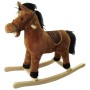 Kůň houpací hnědý plyšový 71 cm