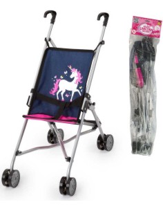 Kočárek Adélka golfové hole jednorožec 27x51x53cm pro panenku miminko kov