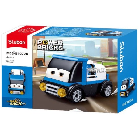 SLUBAN Power Bricks Cisterna modrá zpětný chod 44 dílků STAVEBNICE