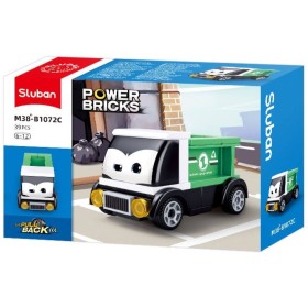 SLUBAN Power Bricks Náklaďák zelený zpětný chod 39 dílků STAVEBNICE