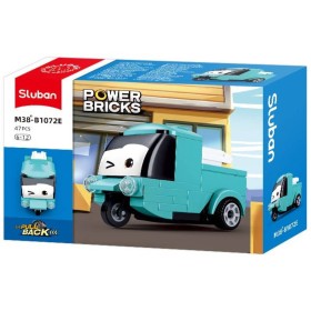 SLUBAN Power Bricks Náklaďák tyrkysový zpětný chod 47 dílků STAVEBNICE