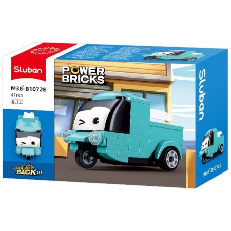 SLUBAN Power Bricks Náklaďák tyrkysový zpětný chod 47 dílků STAVEBNICE