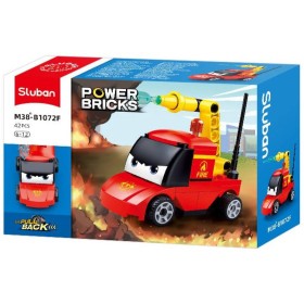SLUBAN Power Bricks Auto hasiči s očima zpětný chod 42 dílků STAVEBNICE