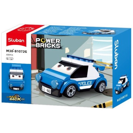 SLUBAN Power Bricks Auto policie s očima zpětný chod 44 dílků STAVEBNICE
