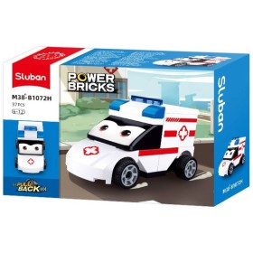 SLUBAN Power Bricks Auto sanitka s očima zpětný chod 37 dílků STAVEBNICE