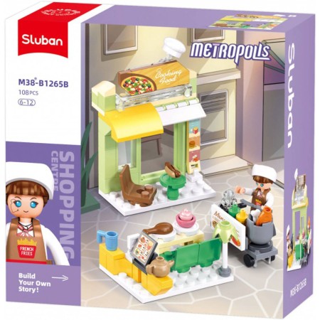 SLUBAN Metropolis Rychlé občerstvení 108 dílků + figurka STAVEBNICE