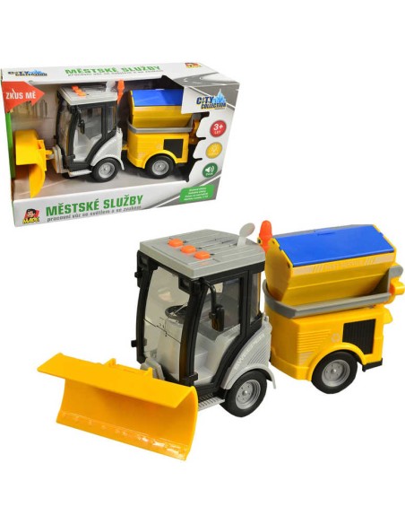 Auto vůz odklízecí na sníh 25cm na setrvačník na baterie Světlo Zvuk