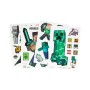 Minecraft samolepky okenní na sklo set 4 archy (34 samolepek)