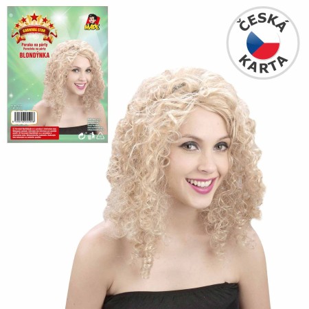 KARNEVAL Paruka blondýnka kudrnaté vlasy *KARNEVALOVÝ DOPLNĚK*