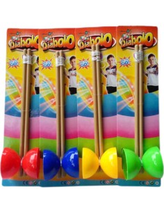 Hra Diabolo plastové barevné na žonglování 4 barvy na kartě