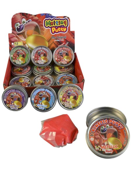 Tvarovací hmota metalická 8cm mění barvu v plechové krabičce 6 barev