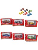 Auto závodní kovové 8cm závodnička metalíza 6 druhů v krabici