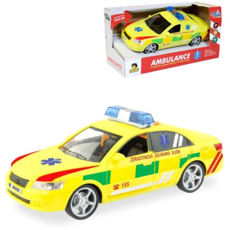 Auto 24cm záchranná služba s hlasem posádky na baterie na setrvačník Světlo Zvuk