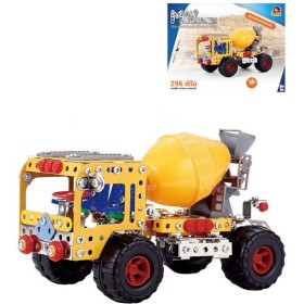 MALÝ MECHANIK Auto domíchávač 296 dílků kovová STAVEBNICE typu Merkur