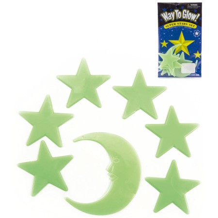 Hvězdy svítící ve tmě + měsíc dekorace noční obloha fosforeskuje