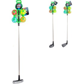 Golfová hůl 60cm + 4 barevné míčky dětský golfový set 3 druhy kov/plast