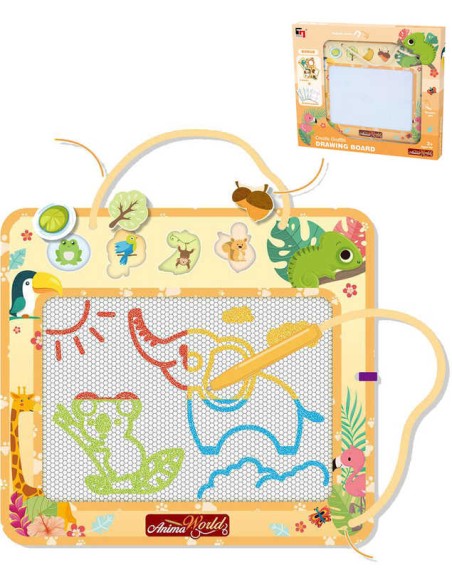 Tabulka magická kreslicí set s kouzelným perem a 4 razítky zvířátka