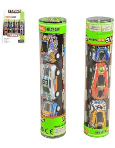 Auto kovové závodní 7cm zpětný chod set 6ks závodnička různé druhy v tubě