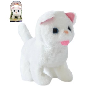 MAC TOYS Kočička interaktivní zvířátko chodící na baterie Zvuk PLYŠ