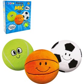 SPORTO Míč plyšový 30cm s obličejem 3 druhy *PLYŠOVÉ HRAČKY*