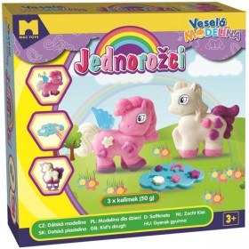 MAC TOYS Modelína jednorožci 3x 50g kreativní set s nástroji v krabici