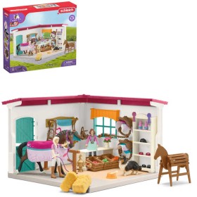 SCHLEICH Obchod pro koně herní set koník se 2 figurkami s doplňky plast