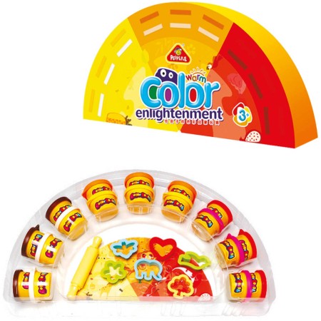 Modelína teplé barvy kreativní sada 18 kelímků plastelína s nástroji