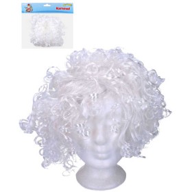 KARNEVAL Paruka bílá kudrnaté vlasy *KARNEVALOVÝ DOPLNĚK*