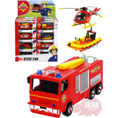 DICKIE Auto Požárník Sam kovové 1:64 různé druhy záchranné složky