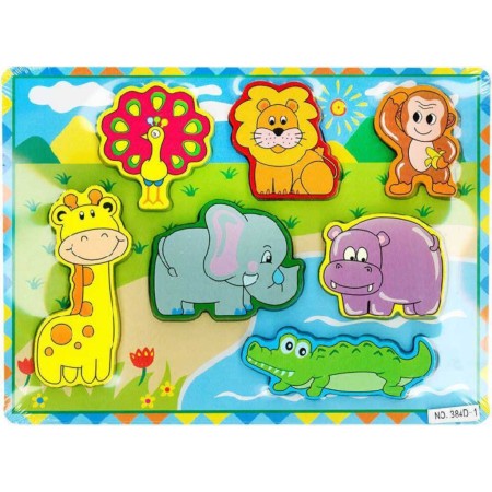 DŘEVO Baby vkládačka zvířátka safari *DŘEVĚNÉ HRAČKY*