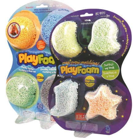 PlayFoam pěnová kuličková modelína set 8 barev svítí ve tmě fosforeskuje