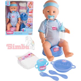 SIMBA New Born Baby panenka miminko chlapeček 43cm pije čůrá set s doplňky