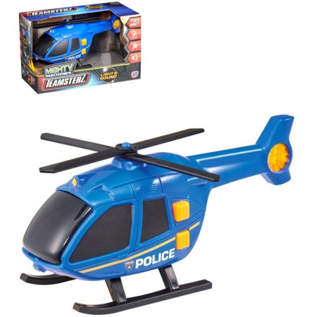 Teamsterz helikoptéra modrá na baterie vrtulník Policie plast Světlo Zvuk