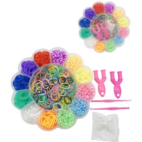 UDĚLEJ SI NÁRAMEK Gumičky LOOM BANDS 900ks set s doplňky květina