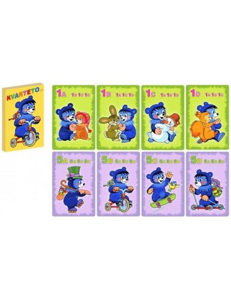 AKIM Hra karetní Kvarteto Méďa Baribal *SPOLEČENSKÉ HRY*