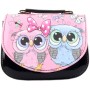 Kabelka dětská černá sovičky 18x15cm plast