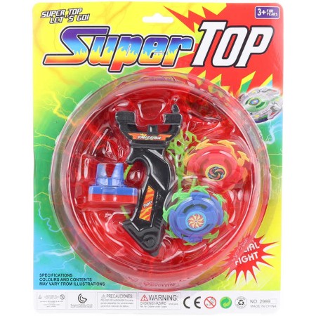 Hra Vystřelovací káča Super Top Beyblade set 2ks s arénou na baterie Světlo