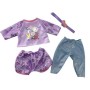 MAC TOYS Šaty pro panenku 40-43cm zajíček set s plínou a dudlíkem Fialová