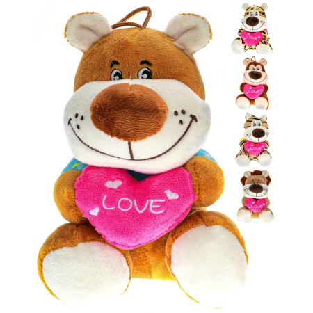 PLYŠ Zvířátko safari se srdíčkem Love 15cm 5 druhů *PLYŠOVÉ HRAČKY*