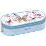 Penál oválný Motýlci 22x10cm dětské školní pouzdro s rozvrhem hodin