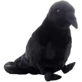 PLYŠ Pták havran 25cm na baterie Zvuk *PLYŠOVÉ HRAČKY*