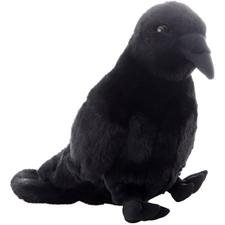 PLYŠ Pták havran 25cm na baterie Zvuk *PLYŠOVÉ HRAČKY*