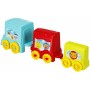 BAM BAM Baby vláček mašinka se 2 vagóny vzdělávací zvířata pro miminko
