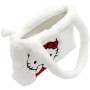 EP Line Taška bílá kočička Hello Kitty plyšová malá 26x17cm na zip