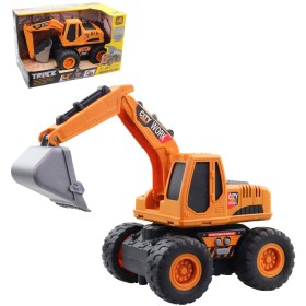 Bagr pracovní stavební stroj funkční na baterie Světlo Zvuk