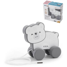 VIGA DŘEVO PolarB Tahačka baby lední medvěd tahací *DŘEVĚNÉ HRAČKY*