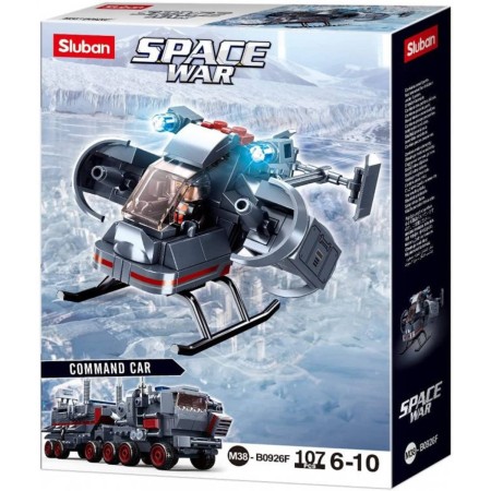 SLUBAN Space War Hlídkový vrtulník 107 dílků + 1 figurka 6v1 STAVEBNICE