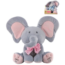 PLYŠ Sloník baby hra na schovávanou mluví zpívá na baterie CZ Zvuk 2 barvy