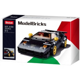 SLUBAN Model Bricks Auto italský černý sporťák 254 dílků + 2 figurky STAVEBNICE