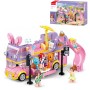 SLUBAN Girls Dream Autobus hudební karavan 412 dílků + 4 figurky STAVEBNICE